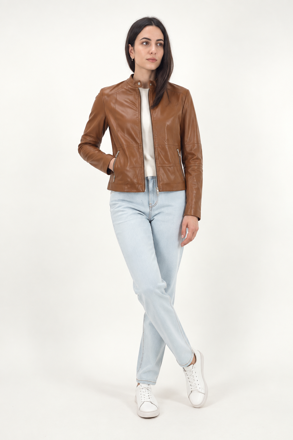 GIUBBINO VERA PELLE WHITE